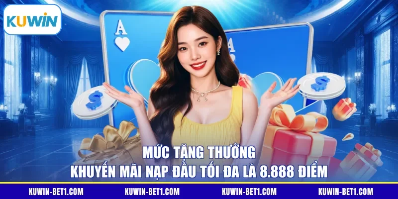 Mức tặng thưởng khuyến mãi nạp đầu tối đa là 8.888 điểm